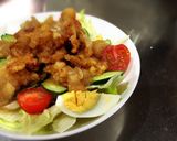 居酒屋メニュー！鶏の皮パリサラダ作り方6写真