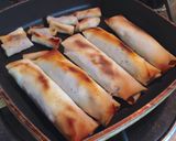 パリパリ！ささみチーズのヘルシー焼き春巻作り方5写真