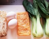 簡単なチンゲン菜と玉子のバター炒め作り方1写真