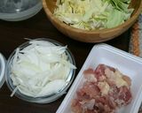 鶏肉とキャベツの味噌マヨ炒め作り方1写真