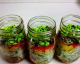 メイソンジャーで鶏にんにくサラダごはん作り方7写真