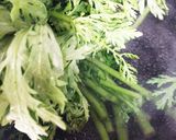 春菊の胡麻酢味噌和え作り方1写真