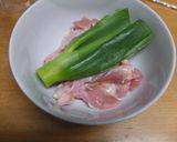 お酢でさっぱり鶏とネギ作り方1写真