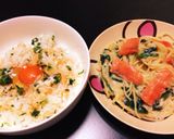 ほうれん草とサーモンのパスタ(°ㅁ°)作り方3写真