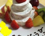 2歳の誕生日ケーキ 手のひらサイズ三段作り方15写真