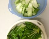 カニカマ、チンゲン菜と卵の中華炒め☆作り方1写真