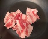 豚バラと春菊のサッと炒め作り方3写真