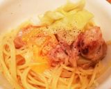 鶏とキャベツとチーズのパスタ作り方7写真