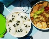 簡単キャラ弁☆ざっくぅ（ＺＡＱ）のり弁作り方5写真