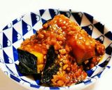 かぼちゃと厚揚げの鶏そぼろ煮 バター風味作り方10写真