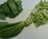 チンゲン菜と豚肉のあんかけ丼作り方1写真