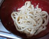 残ったかまたまうどんでお好み焼き作り方1写真