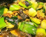 リーキと茄子の麻婆ソースでフェットチーネ作り方4写真