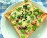 ココナッツ香る❀蜂蜜梅×枝豆の和トースト作り方5写真