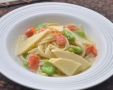 タケノコとそら豆と紅鮭☆春いろパスタ作り方6写真