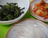 春の山菜♪味付わらびの白菜キムチ和え作り方1写真