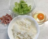 レタスのシャキシャキ簡単☆チャーハン作り方1写真