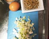 一人ご飯★納豆ツナチャーハン作り方1写真