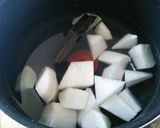 今が旬♪の菜花と豚肉と大根の煮物作り方1写真