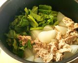 今が旬♪の菜花と豚肉と大根の煮物作り方8写真