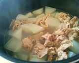 今が旬♪の菜花と豚肉と大根の煮物作り方6写真