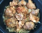 フライパンで作るカツ丼風 鳥のから揚げ丼作り方4写真