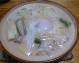 鶏肉と白菜の粕汁鍋焼きうどん作り方5写真