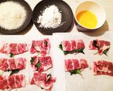 生姜焼き用肉で♬梅しそ香る一口カツ作り方5写真
