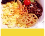 みぃーんな大好き☆そぼろ丼☆焼蓮根のせ作り方7写真