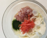新玉ねぎと鶏肉のかき揚げ〜お好み焼き風〜作り方2写真
