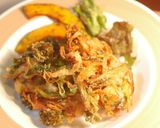 春野菜「菜の花」の「かき揚げ」天婦羅作り方12写真