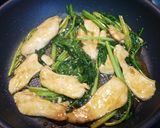 鶏ほうれん草のニラレバ風炒め作り方2写真