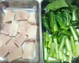 めかじきと小松菜の味噌炒め作り方1写真