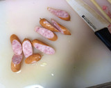 青梗菜とウインナーと豆腐の卵とじ♡作り方1写真