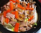 鶏鍋からのぉ〜カルボナーラの献立4月8日作り方3写真