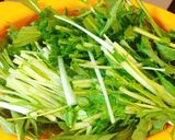 トースターで！カリッと油揚げの水菜サラダ作り方2写真