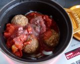 ストウブでグリンピースと肉団子トマト煮込作り方7写真
