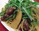 ホタルイカと筍・水菜の和風ペペロンチーノ作り方5写真