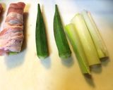 オクラと長ねぎの豚バラ肉巻き作り方1写真