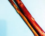 紫アスパラガスと茹でベーコンサラダ作り方1写真