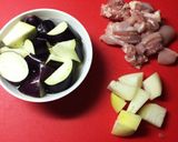 チキンと茄子のうま辛醤油炒め。作り方1写真