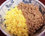 鶏そぼろ丼 すりゴマ入り〜お弁当にも作り方5写真