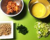 【決定版】パラパラ納豆キムチ炒飯。作り方1写真