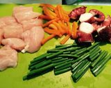 簡単！ササミとタコ野菜炒め作り方1写真