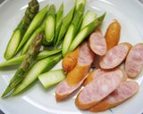 お鍋１つで♫アスパラとウィンナーのパスタ作り方1写真