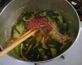 チンゲン菜と　挽き肉　えのきの　ピリ辛煮作り方5写真