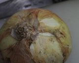 新玉ねぎをひき肉ドレッシングで作り方1写真