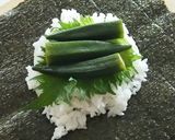 オクラとナメタケのおにぎらず作り方3写真