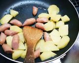 じゃが芋とｿｰｾｰｼﾞのﾁｰｽﾞ焼き作り方3写真