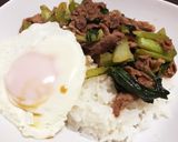 豚肉チンゲン菜の中華炒め丼ガパオライス風作り方7写真